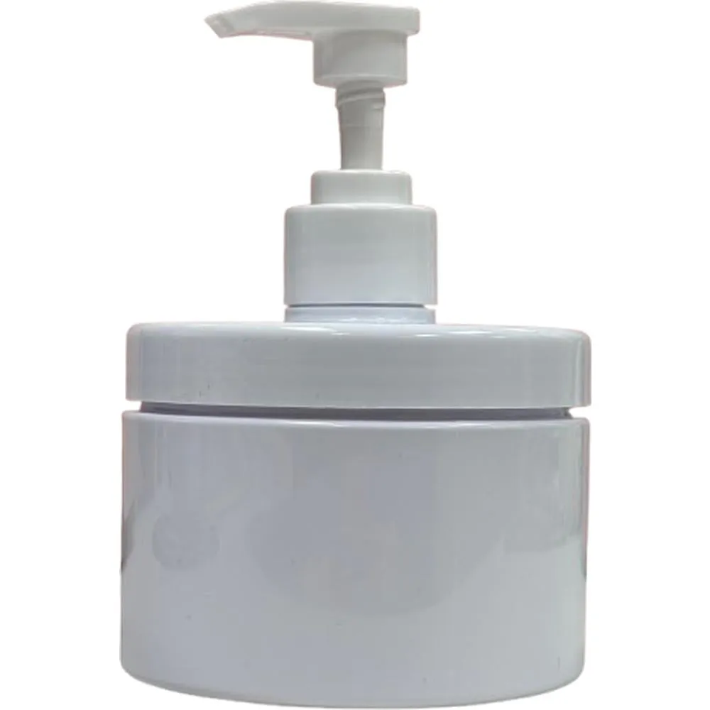 The Unicorn Jar - 10 oz. White Plastic Jar with Pump Lid - Professional Spa Containers