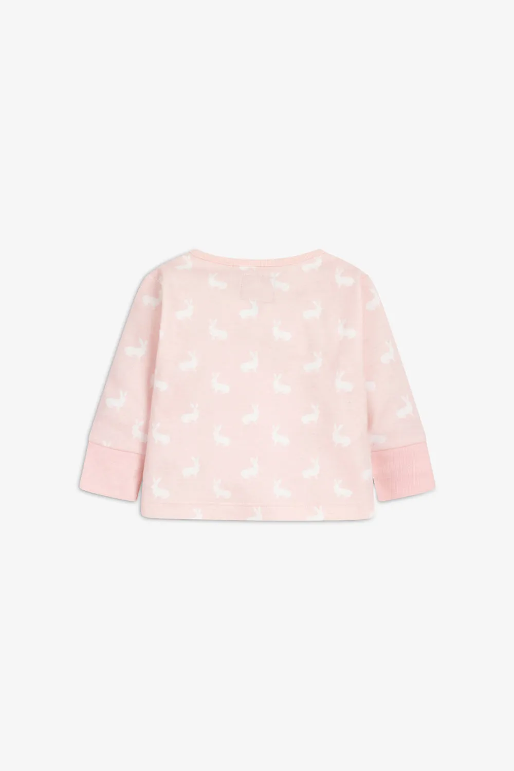 Top and Pants Set, rose pink hare print