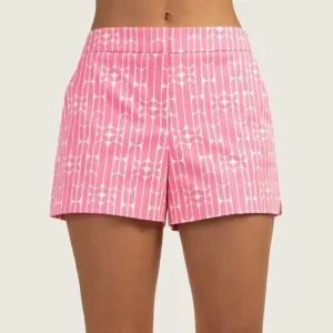 Trina Turk 'Corbin 2' Stretch-Cotton Printed Shorts, Cotton Candy Sky