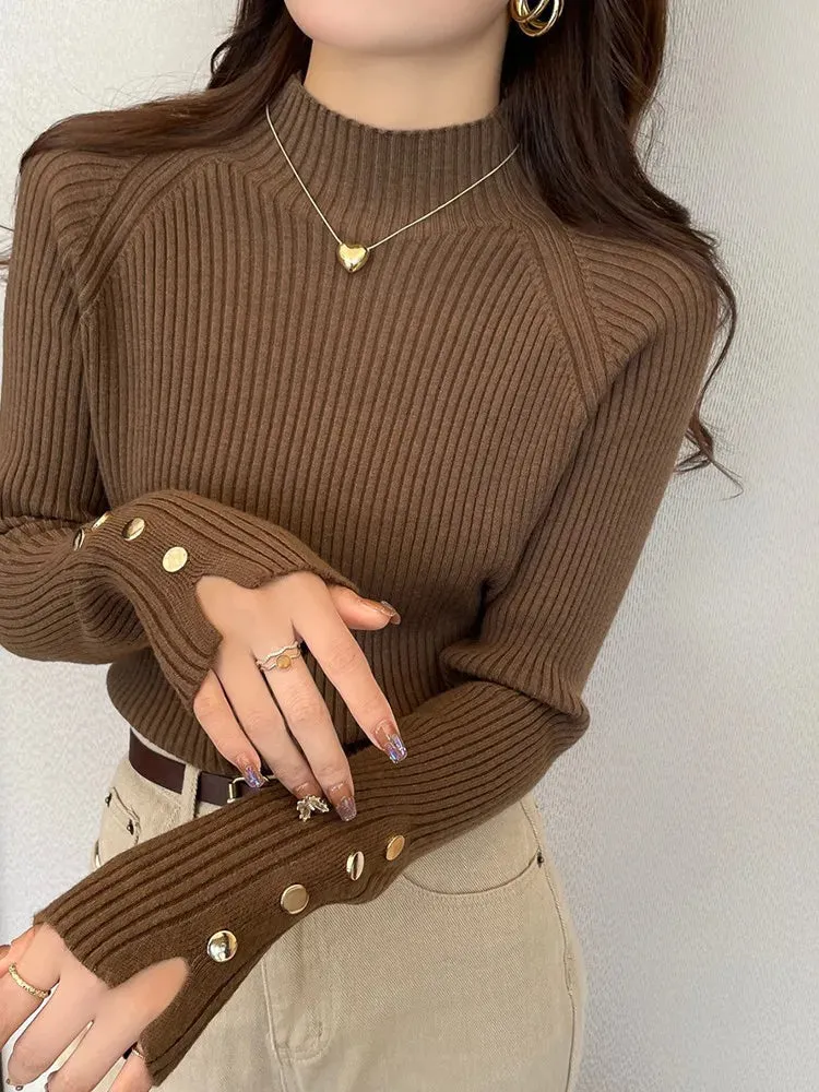 Turtleneck Ribbed Sweater