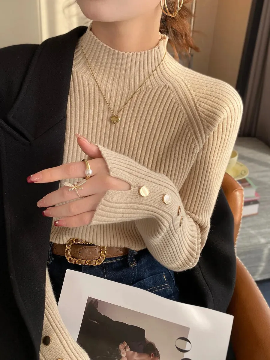 Turtleneck Ribbed Sweater
