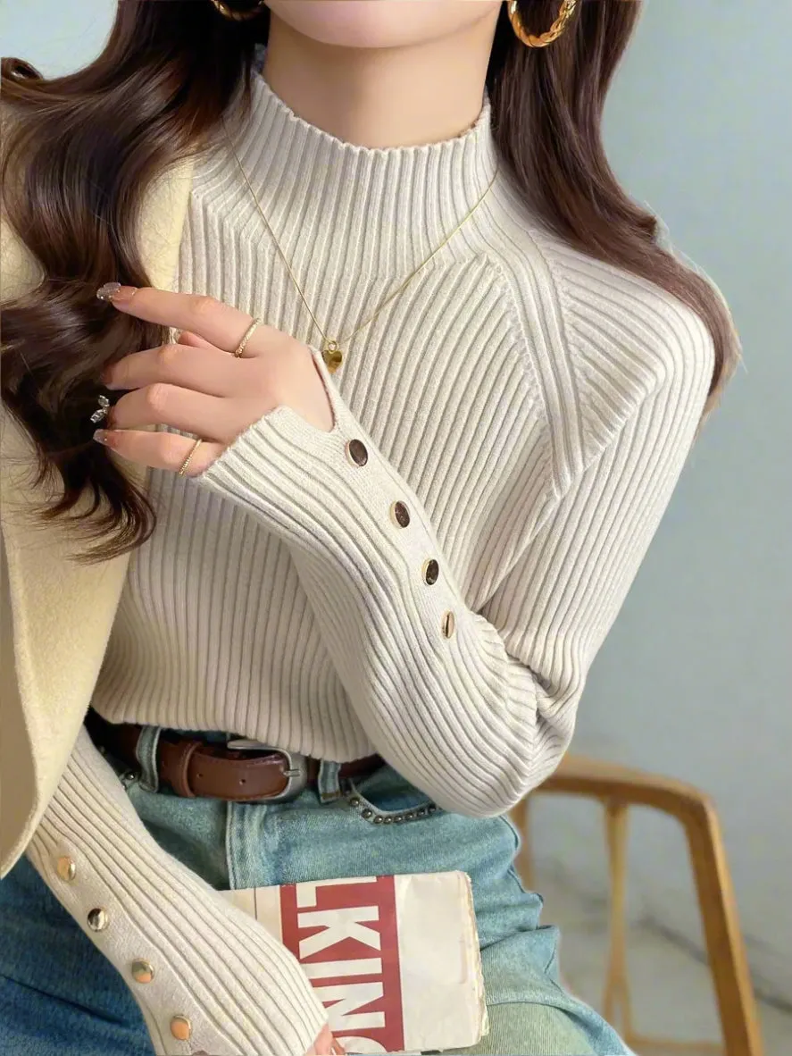 Turtleneck Ribbed Sweater