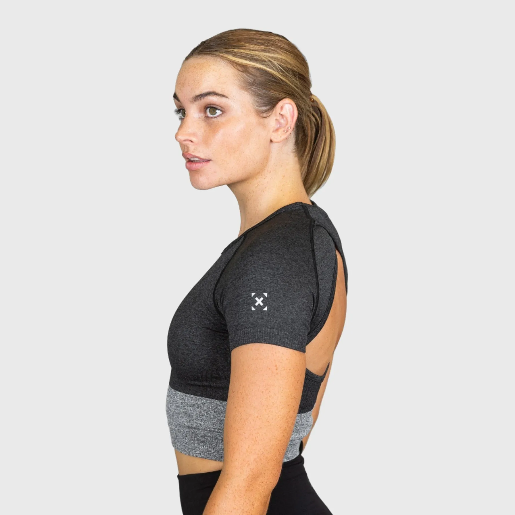 TWL - Women's Endure Seamless Crop - Black/Charcoal Marl