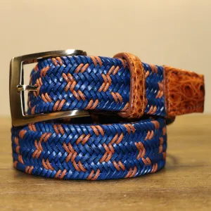 Two-Tone Leather Stretch Belt