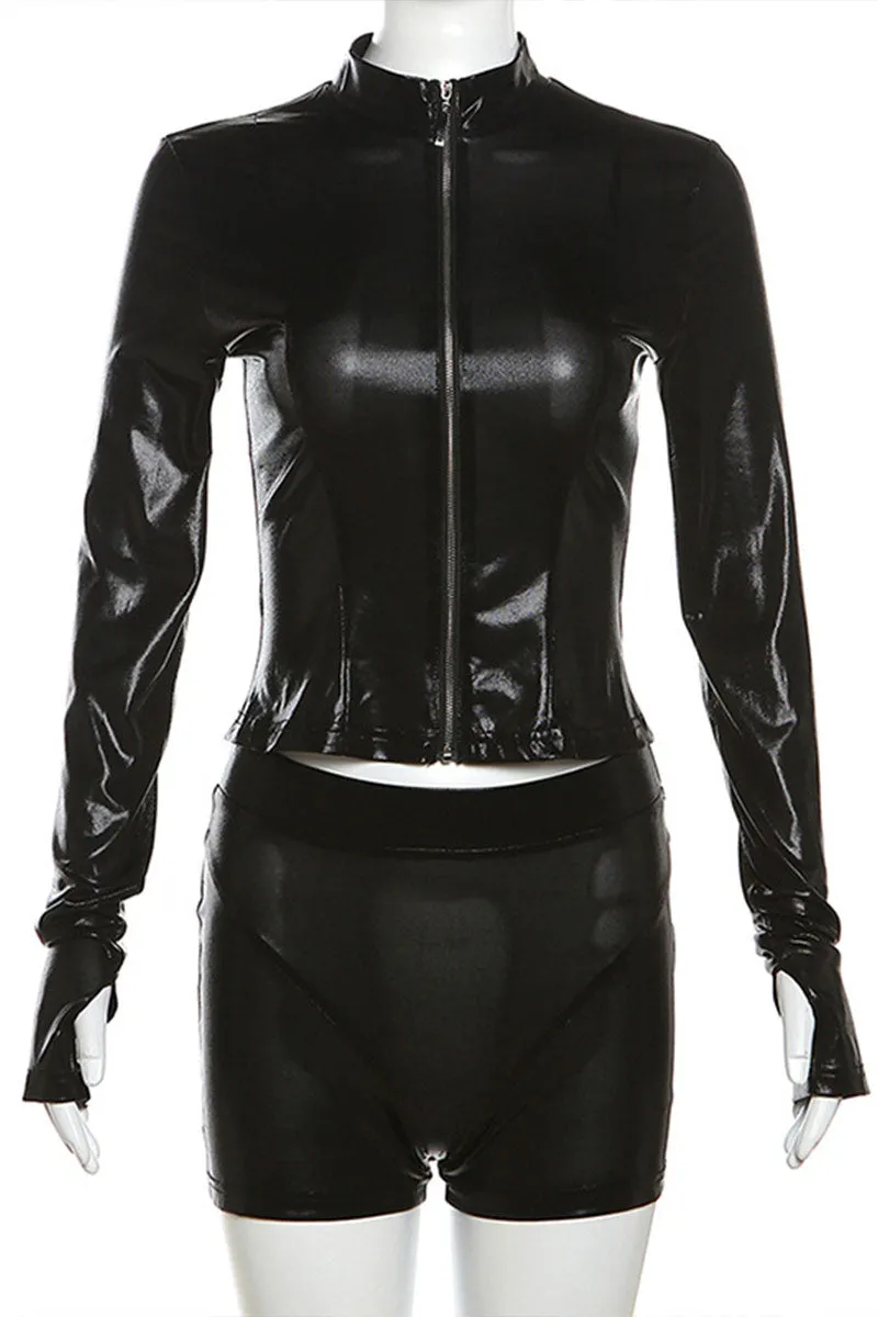 UF0304 Vinyl Jacket and Shorts Set