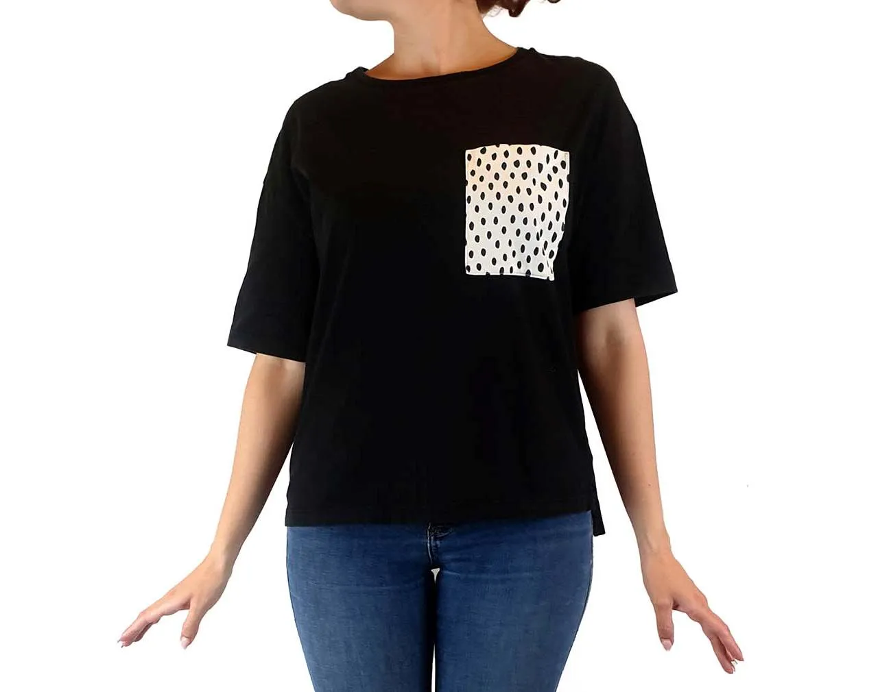 Uniqlo x Scandanavian Pattern Collection black top with cute pocket size S