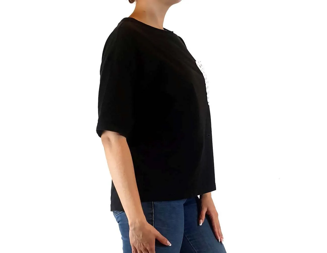Uniqlo x Scandanavian Pattern Collection black top with cute pocket size S