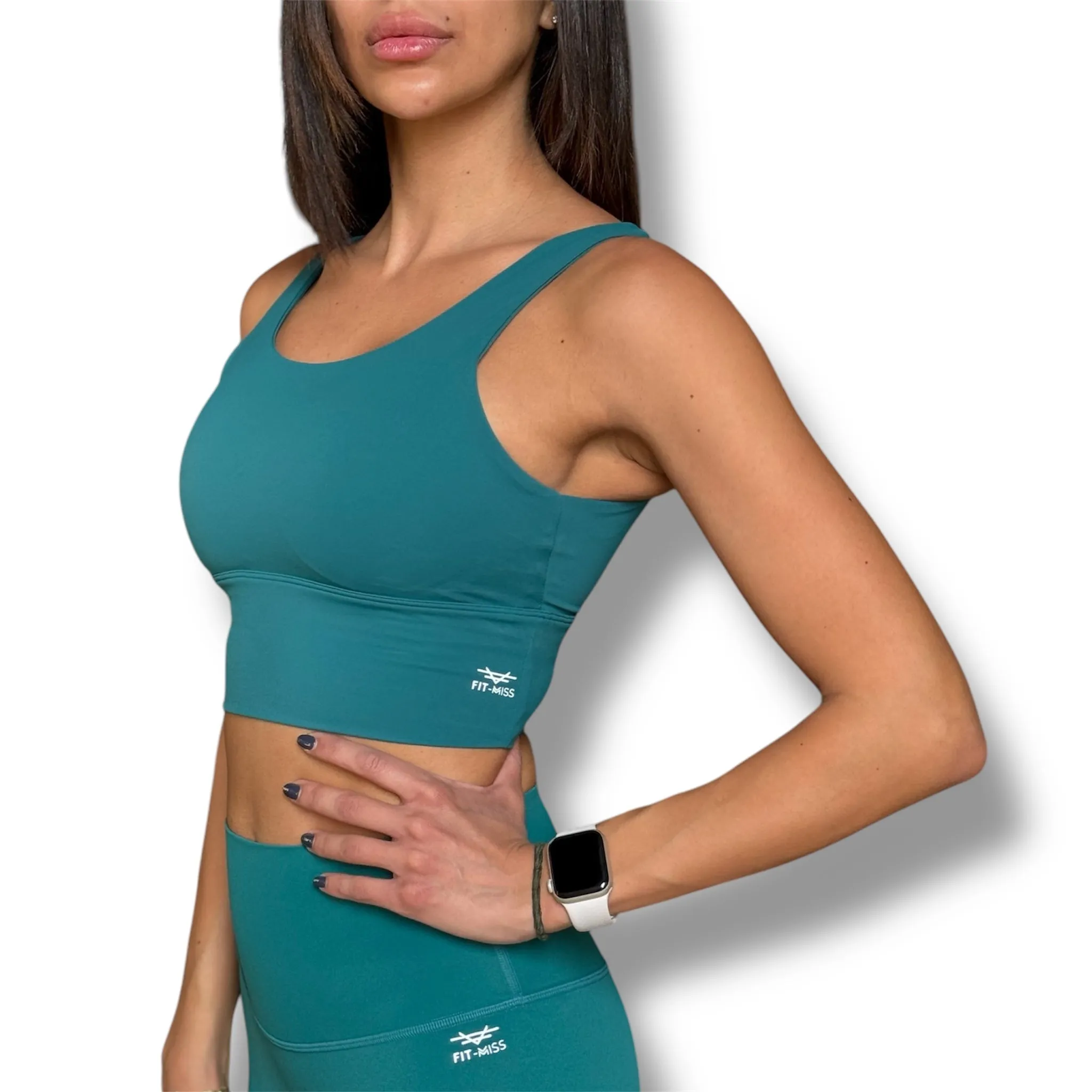 V Back Sports Bra - Dark Teal