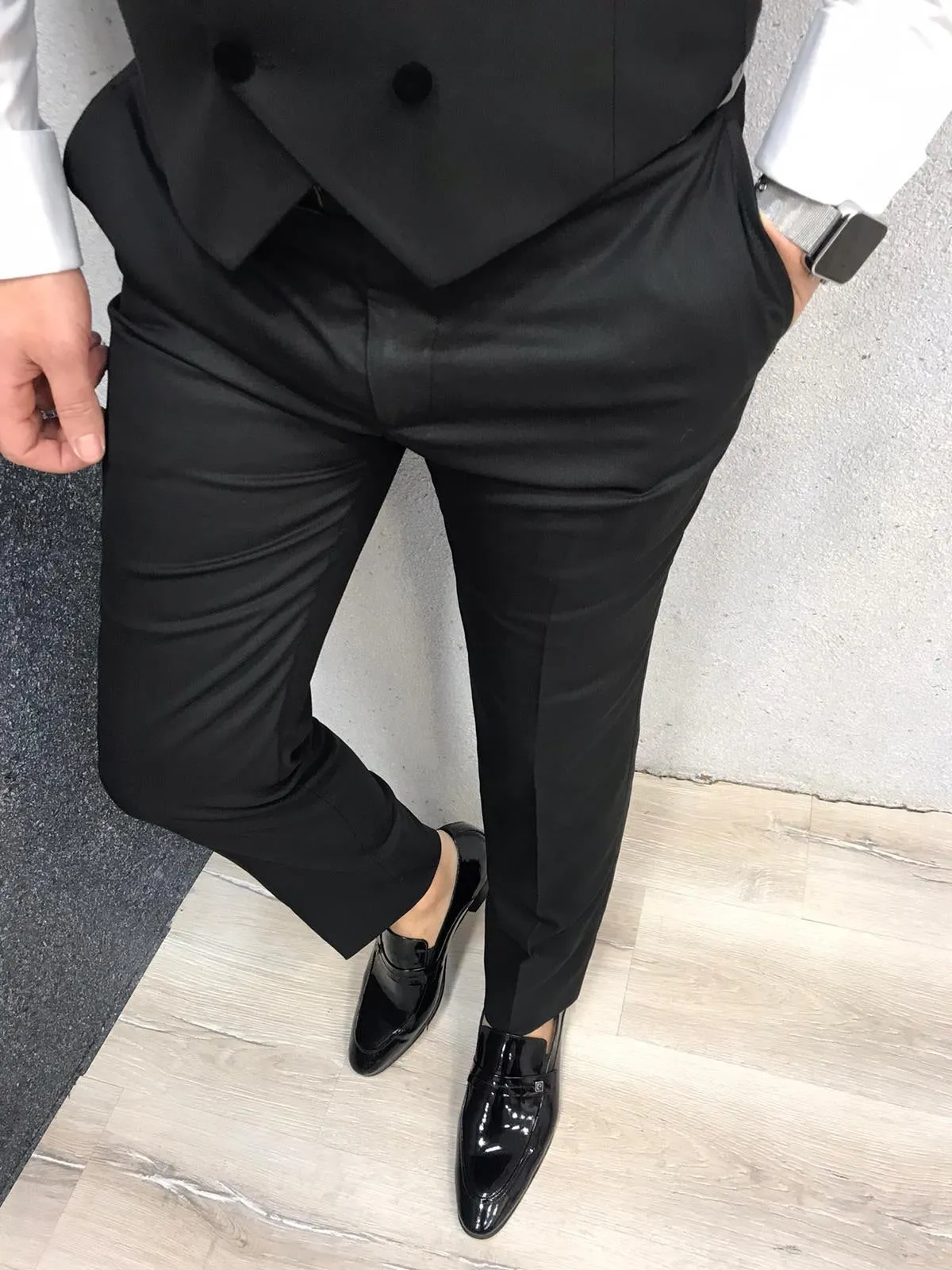 Ventura Black Slim Fit Velvet Shawl Lapel Tuxedo