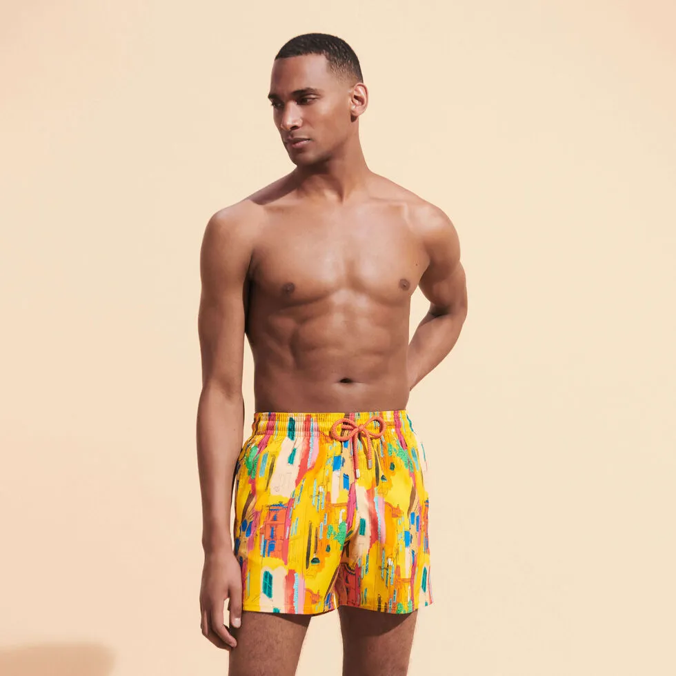 VILEBREQUIN Men Stretch Swim Trunks Sunny Streets