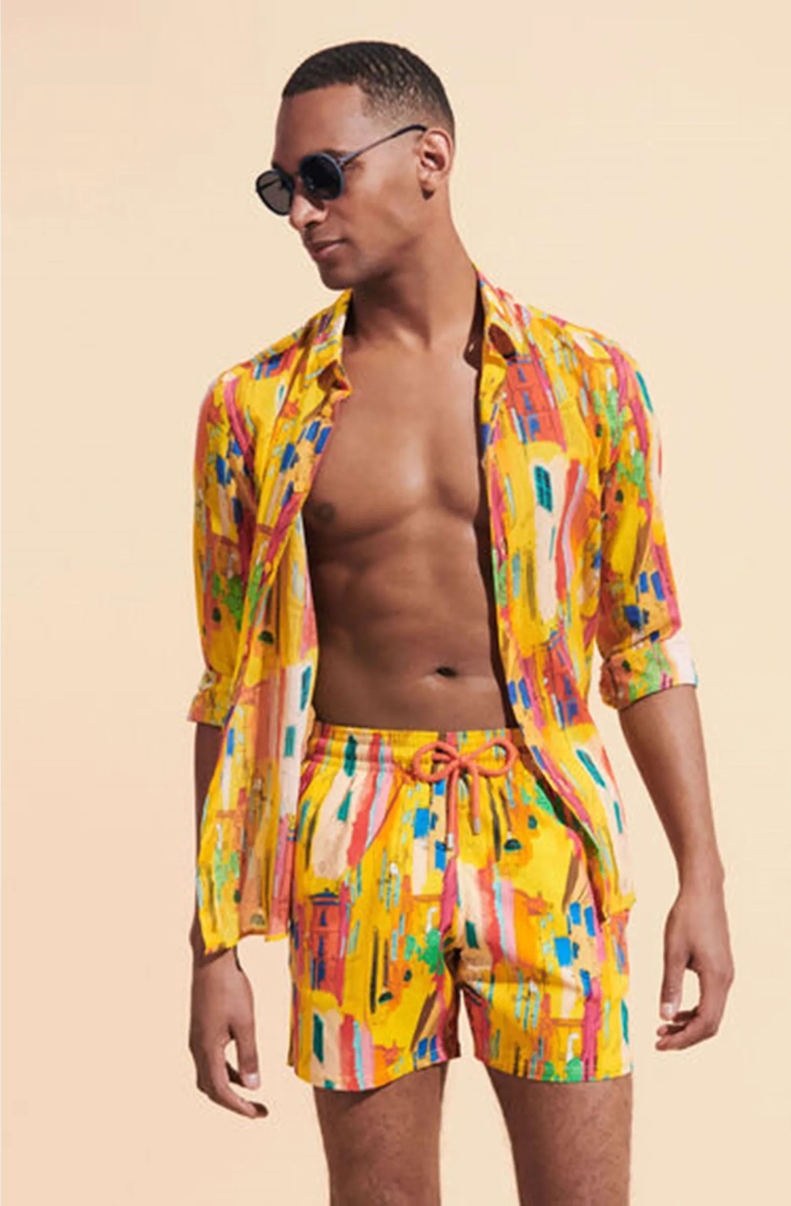 VILEBREQUIN Men Stretch Swim Trunks Sunny Streets