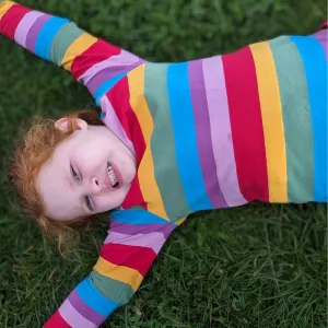 Villervalla Multistripe Kids Top - Acai