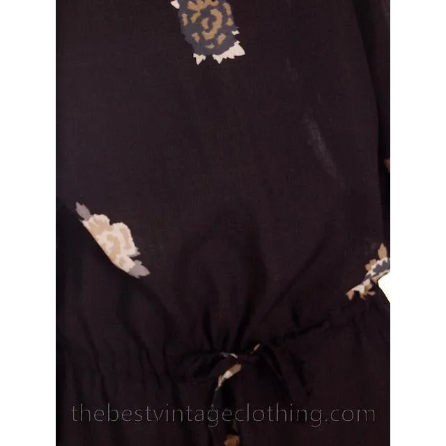Vintage Marimekko Wool Short Dress Floral Amazing 1960s 40/12  1920s Look