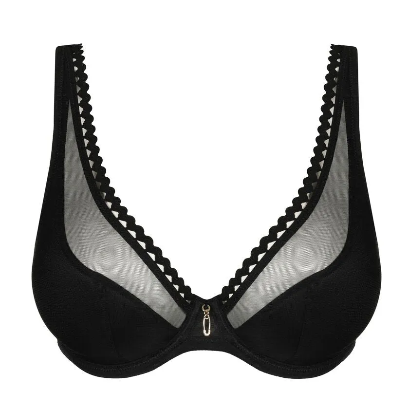 Vivgirl Half Padded Plunge Bra In Black - Prima Donna Twist