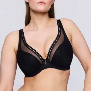 Vivgirl Half Padded Plunge Bra In Black - Prima Donna Twist