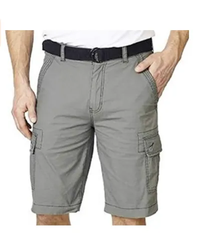 Wearfirst Men's Stretch Cargo Shorts, Belted, Cloudburst