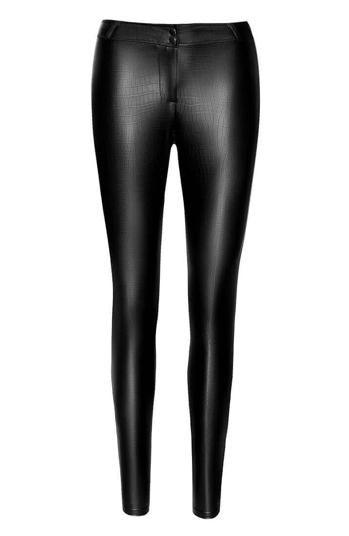 Wet look X Crocodile Pants - Lean Back