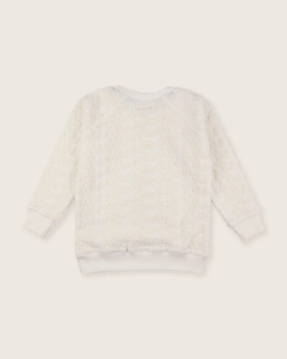 White Texture Towelling Sweatshirt