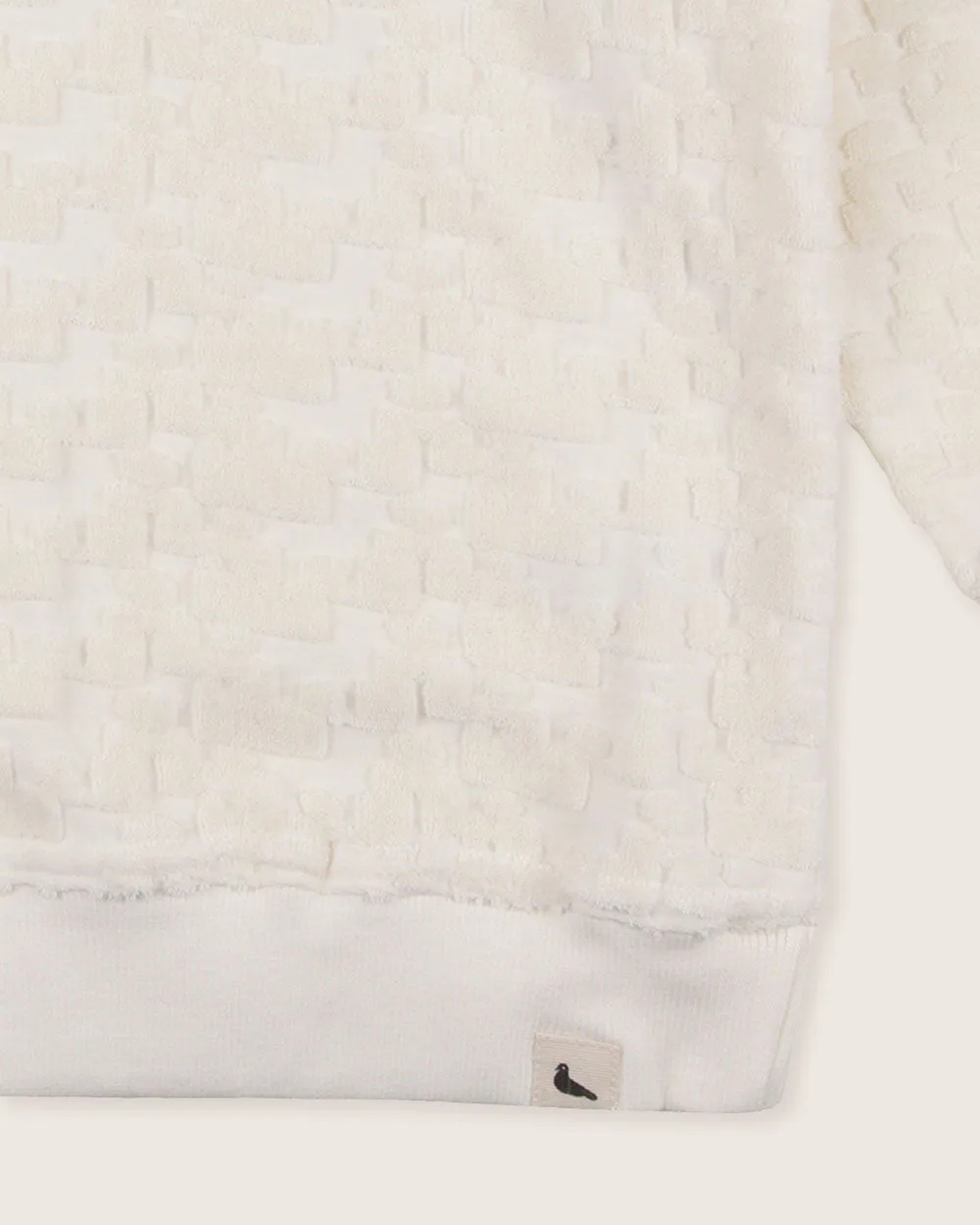 White Texture Towelling Sweatshirt