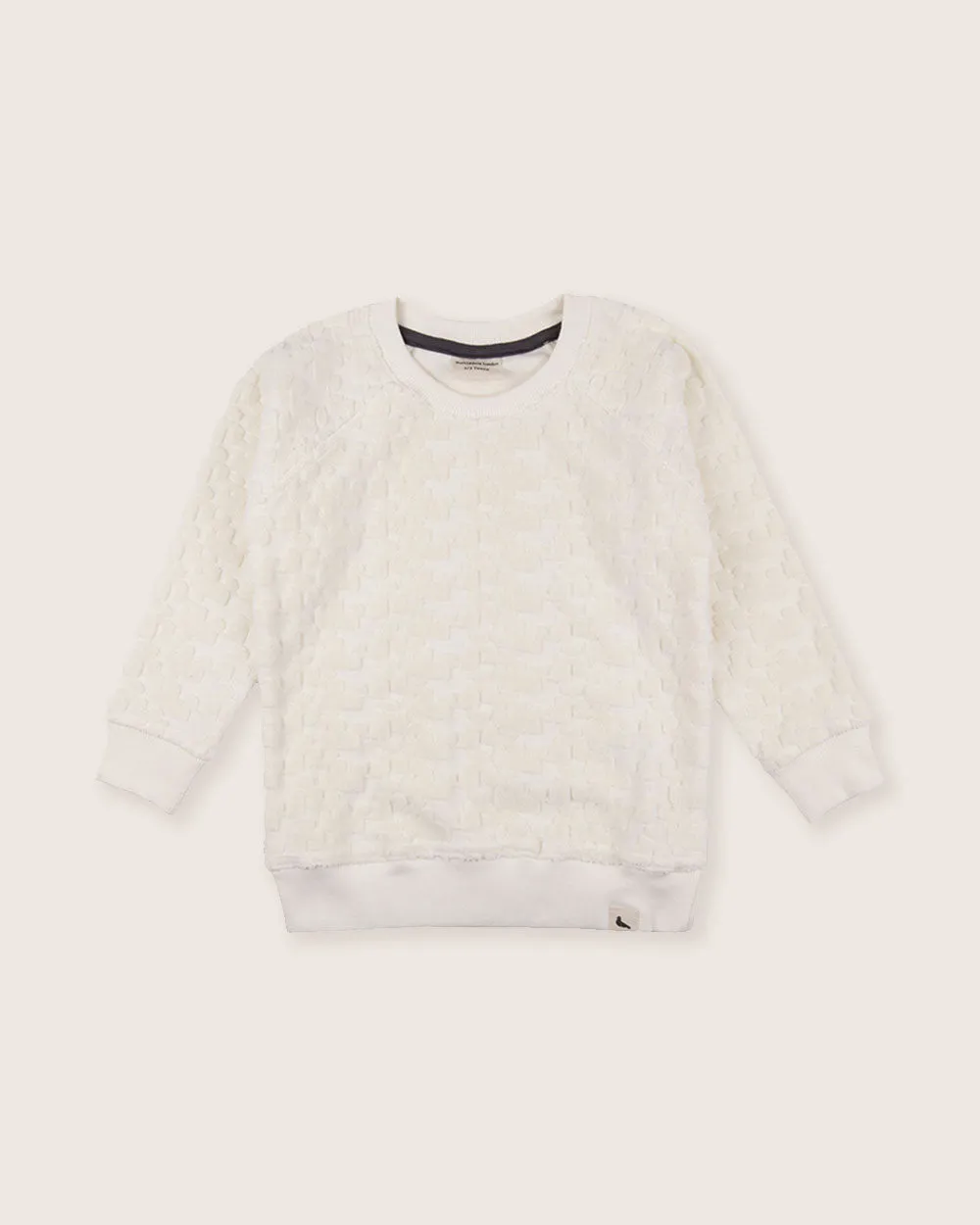 White Texture Towelling Sweatshirt