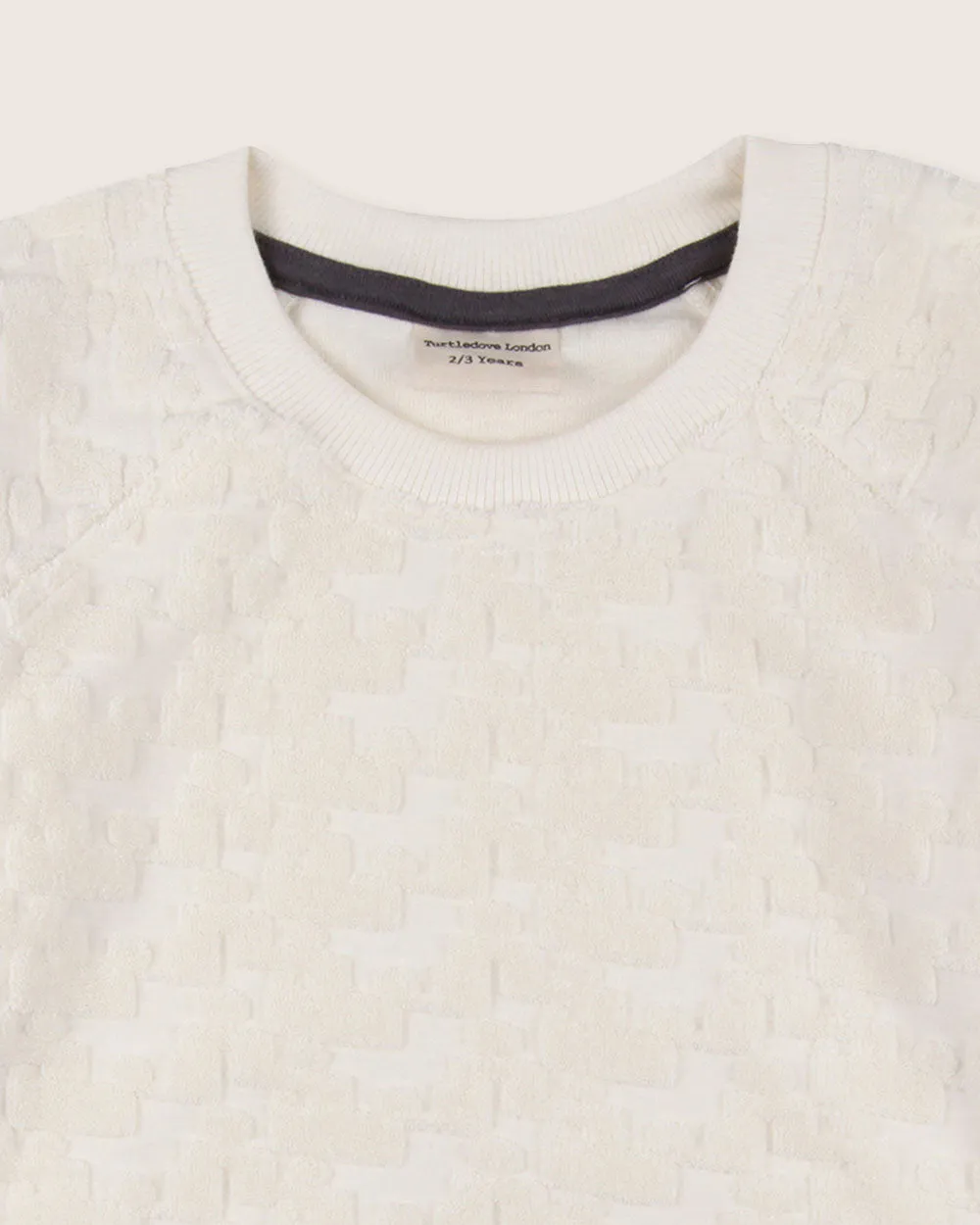 White Texture Towelling Sweatshirt
