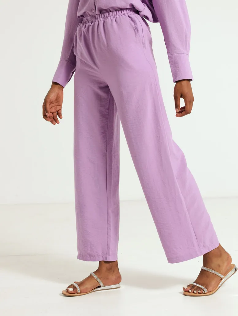 Wide Leg Easy Pants - Lavender