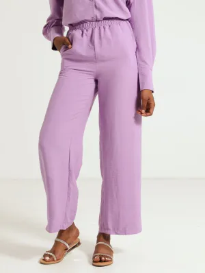 Wide Leg Easy Pants - Lavender