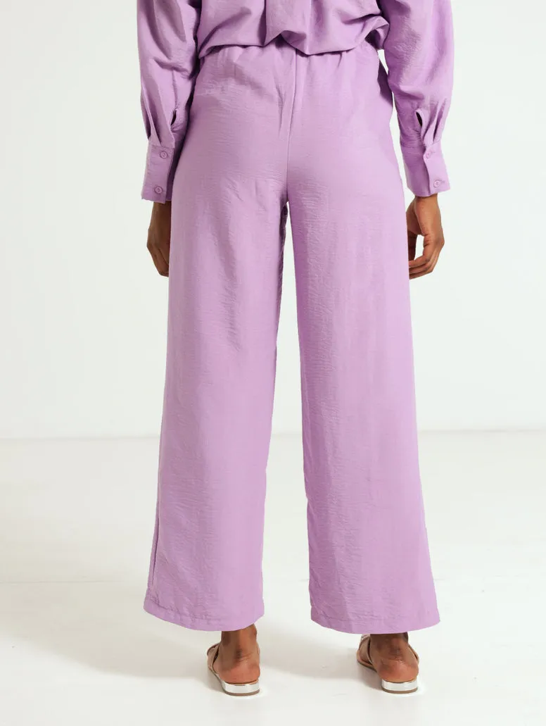 Wide Leg Easy Pants - Lavender