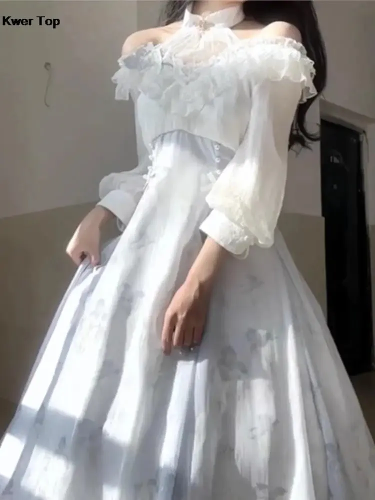 Women French Elegant Vintage Midi Dress