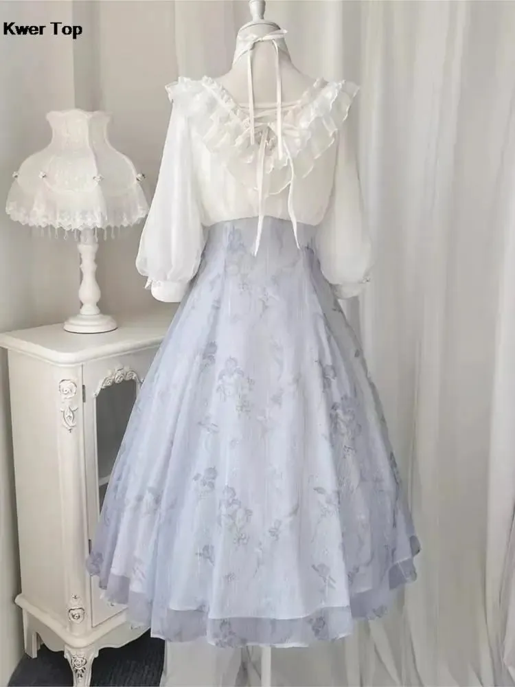 Women French Elegant Vintage Midi Dress