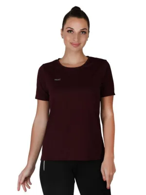 Women Grape Wine Solid Tops & T-Shirts-4W-CRUISER TEE_4W-GW