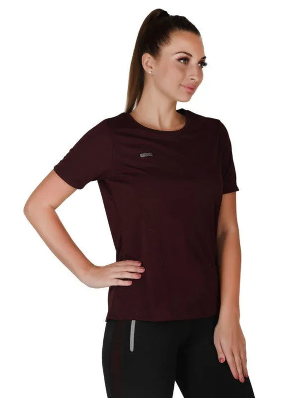 Women Grape Wine Solid Tops & T-Shirts-4W-CRUISER TEE_4W-GW