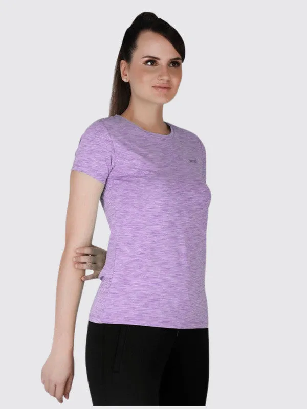 Women Purple Solid Tops & T-Shirts-4W-CRUISER TEE_4W-PU