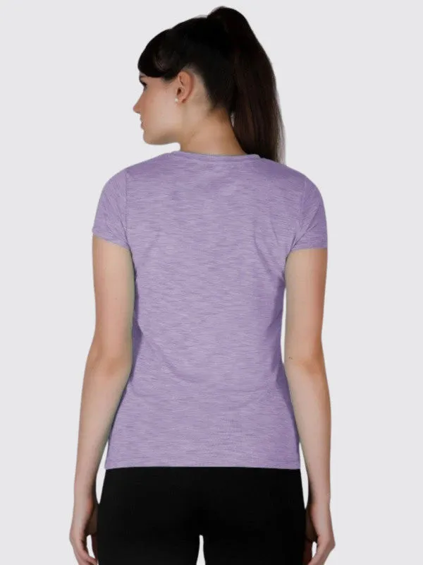 Women Purple Solid Tops & T-Shirts-4W-CRUISER TEE_4W-PU