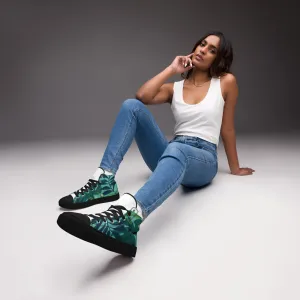 Women’s Plant-Themed High-Top Canvas Shoes – Walk in Style, Rooted in Nature 🌿👟