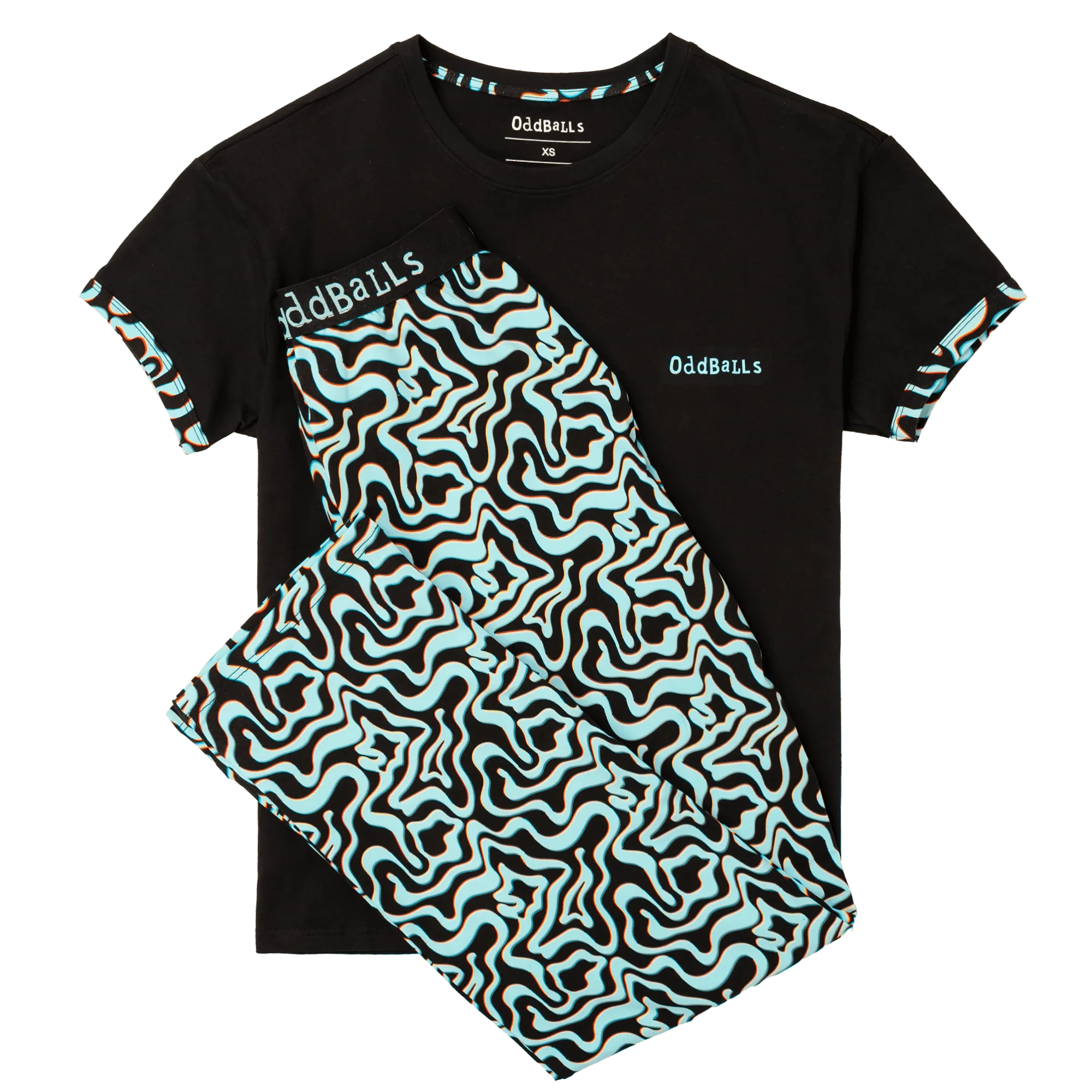 Womens Short Pyjamas - Neon Lava - Shorts & T-Shirt