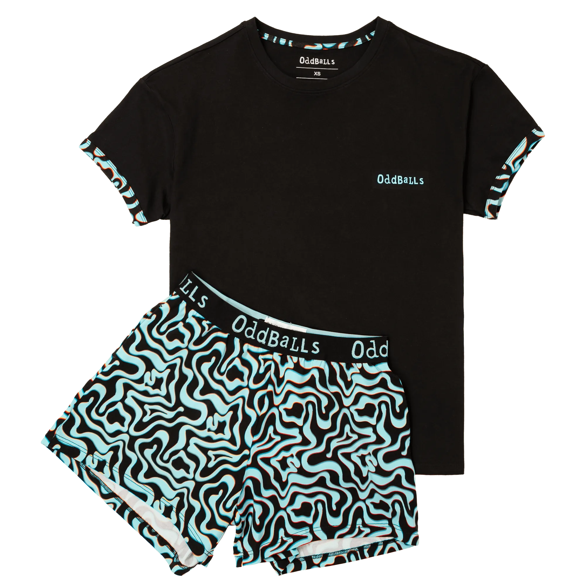 Womens Short Pyjamas - Neon Lava - Shorts & T-Shirt