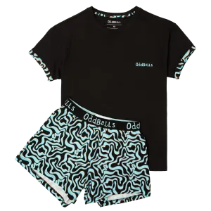 Womens Short Pyjamas - Neon Lava - Shorts & T-Shirt