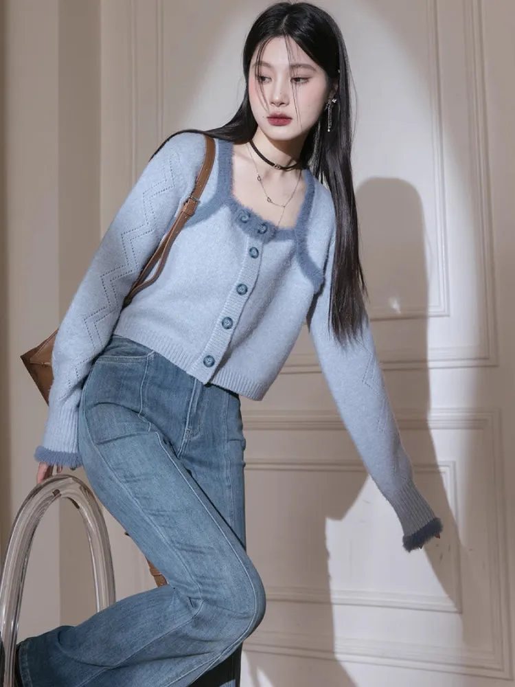 Wool soft fake two-piece sweater【s0000005784】