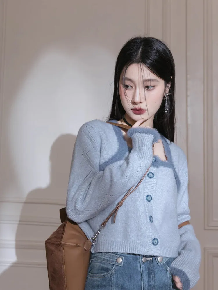 Wool soft fake two-piece sweater【s0000005784】