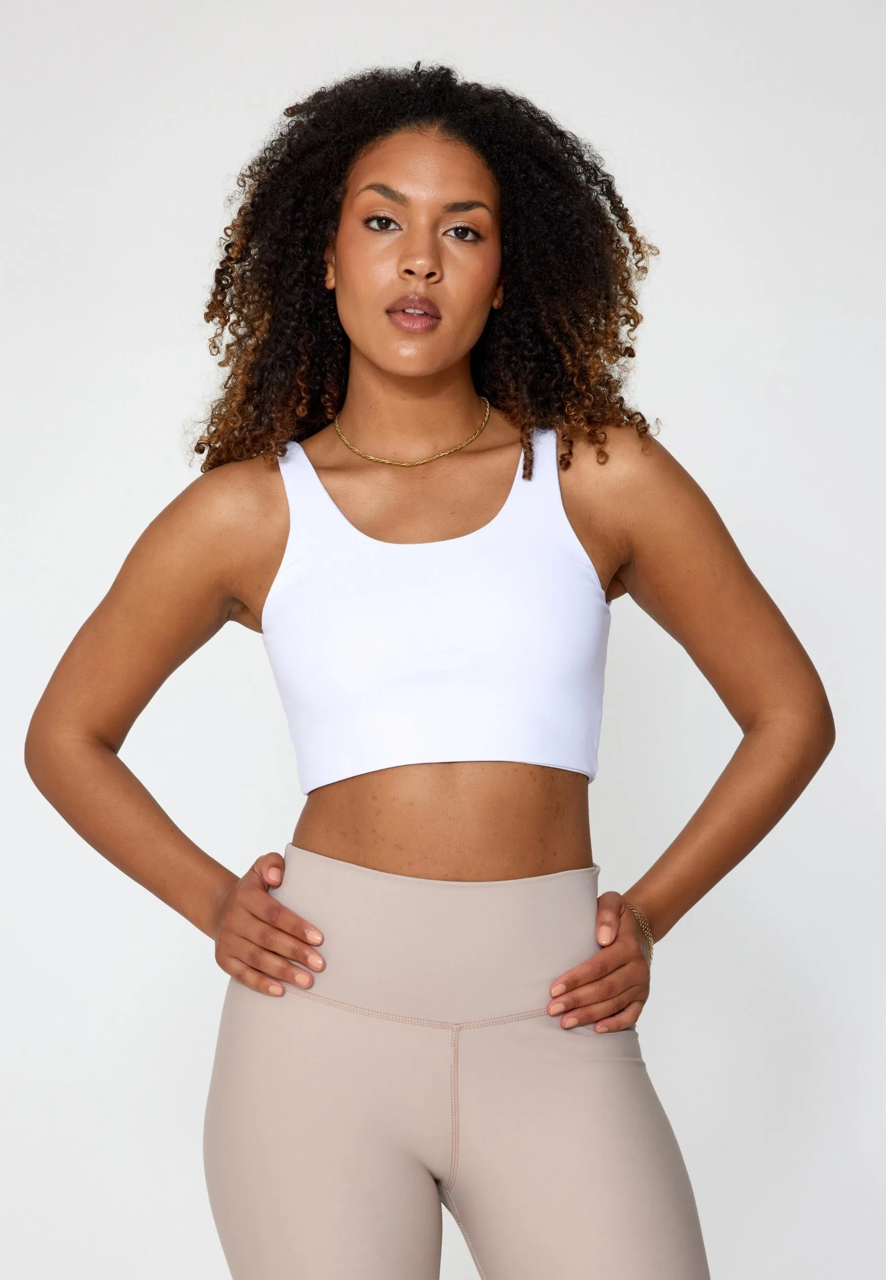 Yoga Midi Scoop Bra - White