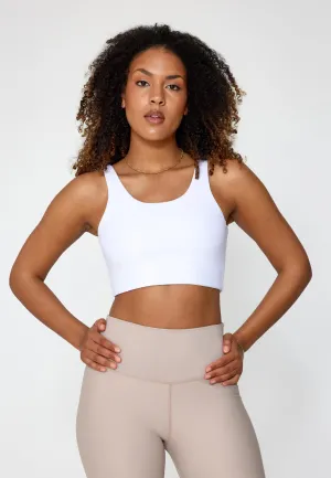 Yoga Midi Scoop Bra - White