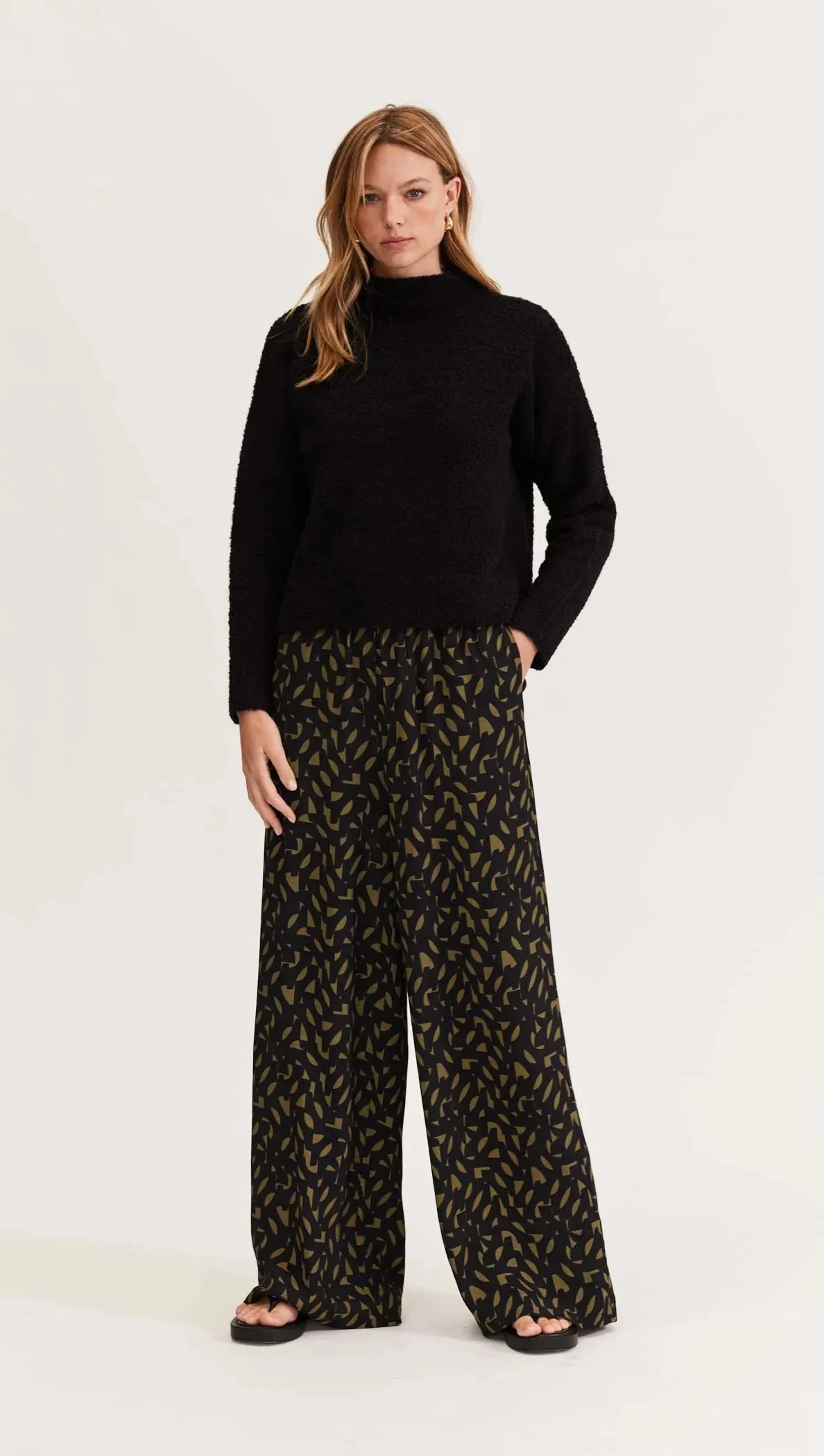 Zadie Pants Khaki/Blk