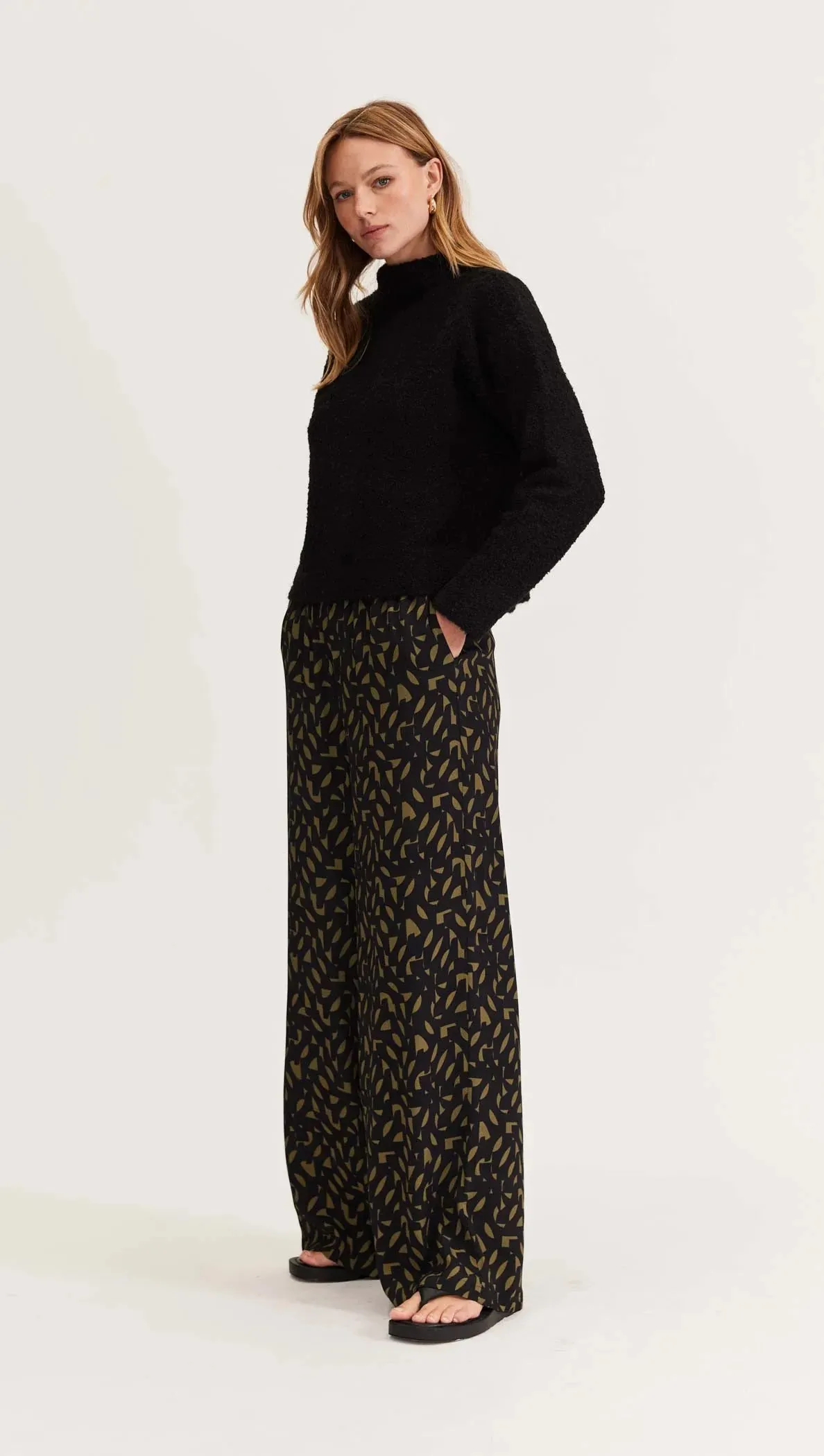 Zadie Pants Khaki/Blk