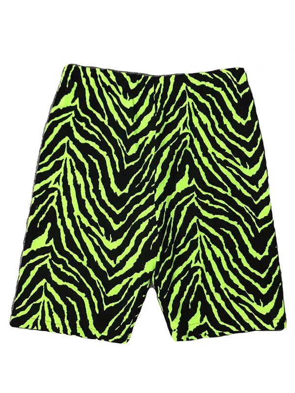 Zebra Stripe Stretch Bike Shorts