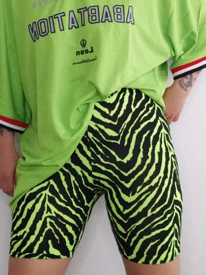 Zebra Stripe Stretch Bike Shorts